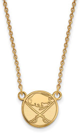 Image of 18" 10K Yellow Gold NHL Buffalo Sabres Small Pendant w/ Necklace by LogoArt