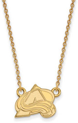 Image of 18" 10K Yellow Gold NHL Colorado Avalanche Small Pendant w/ Necklace by LogoArt