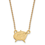 Image of 18" 10K Yellow Gold NHL Columbus Blue Jackets Small Pendant w/ Necklace by LogoArt