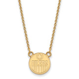 Image of 18" 10K Yellow Gold NHL Edmonton Oilers Small Pendant w/ Necklace by LogoArt