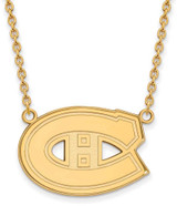 Image of 18" 10K Yellow Gold NHL Montreal Canadiens Large Pendant w/ Necklace by LogoArt