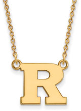 Image of 18" 10K Yellow Gold Rutgers Small Pendant w/ Necklace by LogoArt