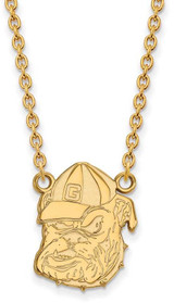 Image of 18" 10K Yellow Gold University of Georgia Large Pendant Necklace LogoArt 1Y055UGA-18