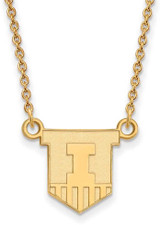 Image of 18" 10K Yellow Gold University of Illinois Sm Pendant Necklace LogoArt 1Y054UIL-18