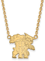 Image of 18" 10K Yellow Gold University of Kentucky Large Pendant Necklace LogoArt 1Y057UK-18