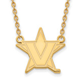18 inch 10K Yellow Gold Vanderbilt University Large Pendant w/ Necklace by LogoArt