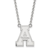 18 inch 14K White Gold Appalachian State University Large Pendant w/ Necklace by LogoArt