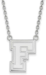 Image of 18" 14K White Gold Fordham University Large Pendant w/ Necklace by LogoArt