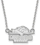 Image of 18" 14K White Gold Longwood University Small Pendant w/ Necklace by LogoArt