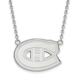 Image of 18" 14K White Gold NHL Montreal Canadiens Large Pendant w/ Necklace by LogoArt