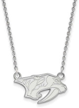 Image of 18" 14K White Gold NHL Nashville Predators Small Pendant w/ Necklace by LogoArt