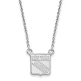 Image of 18" 14K White Gold NHL New York Rangers Small Pendant w/ Necklace by LogoArt