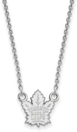 Image of 18" 14K White Gold NHL Toronto Maple Leafs Small Pendant w/ Necklace by LogoArt