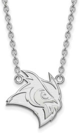 Image of 18" 14K White Gold Rice University Large Pendant w/ Necklace by LogoArt