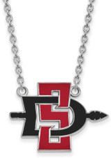 Image of 18" 14K White Gold San Diego State University Large Pendant w/ Necklace by LogoArt