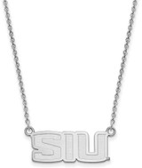 Image of 18" 14K White Gold Southern Illinois University Small Pendant w/ Necklace by LogoArt