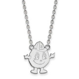 Image of 18" 14K White Gold Syracuse University Large Pendant Necklace by LogoArt 4W031SYU-18