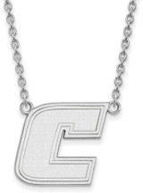 Image of 18" 14K White Gold The U of Tennessee at Chattanooga Large Pendant LogoArt Necklace