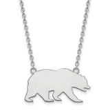 Image of 18" 14K White Gold University of California Berkeley Necklace LogoArt 4W033UCB-18