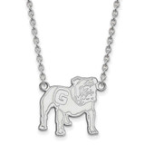 Image of 18" 14K White Gold University of Georgia Large Pendant Necklace LogoArt 4W067UGA-18