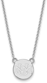 Image of 18" 14K White Gold University of New Mexico Small Pendant w/ Necklace by LogoArt