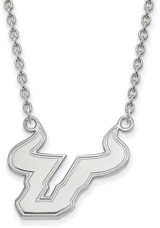 Image of 18" 14K White Gold University of South Florida Large Pendant w/ Necklace by LogoArt