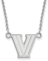 Image of 18" 14K White Gold Villanova University Small Pendant Necklace LogoArt 4W008VIL-18