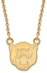 Image of 18" 14K Yellow Gold Baylor University Small Pendant w/ Necklace LogoArt (4Y030BU-18)