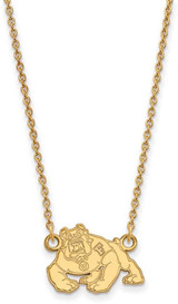 Image of 18" 14K Yellow Gold California State University Fresno Sm Pendant Necklace LogoArt
