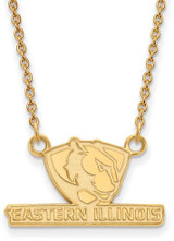 Image of 18" 14K Yellow Gold Eastern Illinois University Small Pendant w/ Necklace by LogoArt