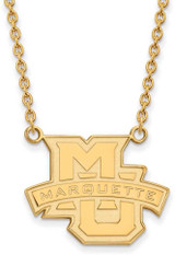 Image of 18" 14K Yellow Gold Marquette University Large Pendant w/ Necklace by LogoArt