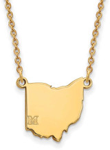 Image of 18" 14K Yellow Gold Miami University State Necklace by LogoArt