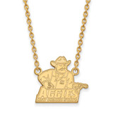 Image of 18" 14K Yellow Gold New Mexico State University Large Pendant w/ Necklace by LogoArt