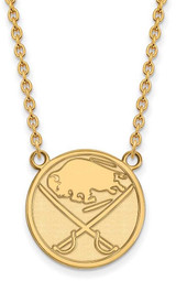 Image of 18" 14K Yellow Gold NHL Buffalo Sabres Large Pendant w/ Necklace by LogoArt