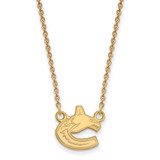 Image of 18" 14K Yellow Gold NHL Vancouver Canucks Small Pendant w/ Necklace by LogoArt