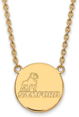 Image of 18" 14K Yellow Gold Samford University Large Pendant w/ Necklace by LogoArt