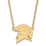 Image of 18" 14K Yellow Gold San Jose State University Large Pendant w/ Necklace by LogoArt