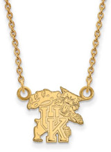Image of 18" 14K Yellow Gold University of Kentucky Small Pendant Necklace LogoArt 4Y056UK-18