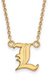 Image of 18" 14K Yellow Gold University of Louisville Sm Pendant Necklace LogoArt 4Y011UL-18