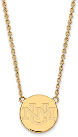 Image of 18" 14K Yellow Gold University of New Mexico Lg Pendant Necklace LogoArt 4Y009UNM-18