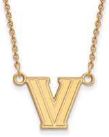 Image of 18" 14K Yellow Gold Villanova University Small Pendant Necklace LogoArt 4Y008VIL-18