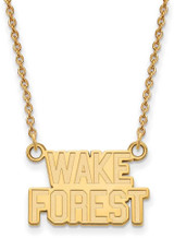 Image of 18" 14K Yellow Gold Wake Forest University Sm Pendant Necklace LogoArt 4Y047WFU-18
