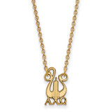 18 inch Gold Plated 925 Silver Alpha Chi Omega XS Pendant Necklace LogoArt GP039ACO-18