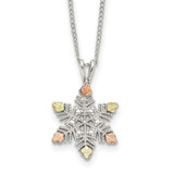 18 inch Landstroms Mt Rushmore Black Hills 925 Silver & 12K Gold Snowflake Necklace