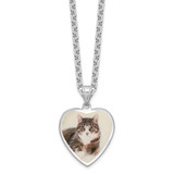 Image of 18" Rhodium-plated Sterling Silver Personalized Heart Photo Pendant Necklace