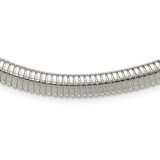 Image of 18" Stainless Steel Polished 8mm Cubetto Omega Chain Necklace