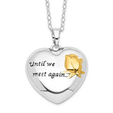 Image of 18" Sterling Silver Antiqued Gold-tone Accent Urn Ash Holder Necklace QSX684