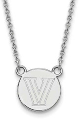 Image of 18" Sterling Silver Villanova University Small Disc Pendant w/ Necklace by LogoArt