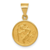 Image of 18K Yellow Gold Saint Christopher Medal Pendant 18XR13