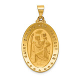 Image of 18K Yellow Gold Saint Christopher Medal Pendant 18XR15